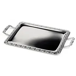 APS Tablett SCHÖNER ESSEN silber rechteckig 31,0 x 54,0 cm