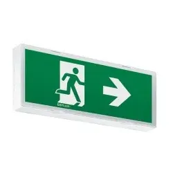 Esylux EN10077036 Notleuchte f. Unterbrechungsfreie Stromversorgung, Rettungswegkennzeichnung, 24 m, LED-Technik, Flat, Aufputz-, Einbau- und