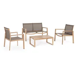 Garten-Set Kallen 4er-Set aus Aluminium, Natur