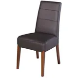 Xlmoebel Esszimmerstuhl Massivholzstuhl mit Lederbezug in elegantem Design, Hergestellt in Europa schwarz