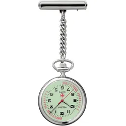 Krankenpflegeuhr REGENT "P757", silber (edelstahlfarben), Taschenuhren, Damen, Quarzuhr, Damenuhr
