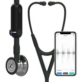 3M Littmann CORE Digital-Stethoskop, hochglanzpoliertes Bruststück, schwarzer Schlauch, Schauchanschluss und Ohrbügel, 69 cm, 8869