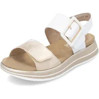 REMONTE D1J53, Frauen Sandalen,lose Einlage,halteriemen,Sommerschuhe,Freizeitschuhe,offene Schuhe,Weiss Kombi (80),37 EU