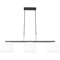 Steinhauer Hängeleuchte Esszimmerlampe Pendelleuchte schwarz 3-Flammig E27 Küchenlampe weiß