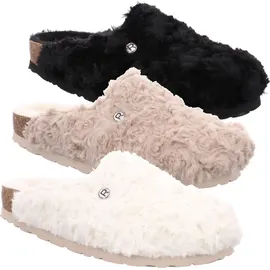 ROHDE Damen Pantoffel Hausschuh Plüsch Alba 6063, Größe:37 EU, Farbe:Beige - Beige