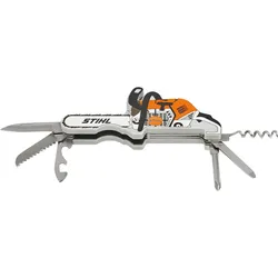 STIHL Multitool Motorsäge, Edelstahl, kompakt, Outdoor, MS 500i Design, Messer, Säge, Schraubendreher, 12x5 cm