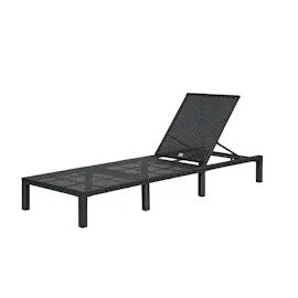 Svita Peach Gartenliege Sonnenliege Polsterauflage Klappbar Polyrattan Schwarz