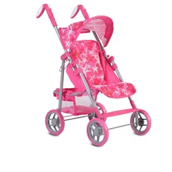 Moni Puppenwagen Stars 9351 faltbar, Rückenlehne und Schiebegriffe verstellbar pink