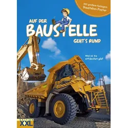 Auf der Baustelle geht ́s rund - mit großem farbigem Baustellen-Poster