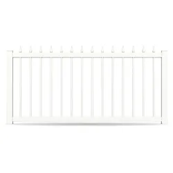 Zaun, Aluminium, Weiß RAL 9016, Modell Duisburg, flexible Befestigungssysteme, Zaunelement individuell konfigurierbar