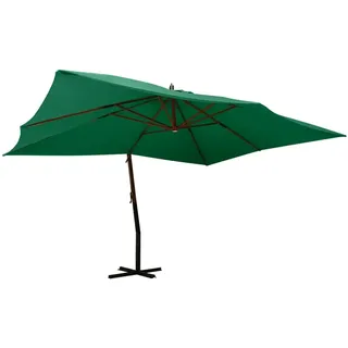 vidaXL Ampelschirm mit Holzmast 400 x 300 cm Grün
