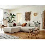 lisa design - Onyx – Modulares 5-sitzer Ecksofa Links – Aus Stoff - Beige