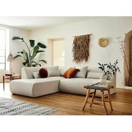 lisa design - Onyx – Modulares 5-sitzer Ecksofa Links – Aus Stoff - Beige