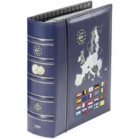 Leuchtturm Leuchtturm, Fotoalbum, Münzalbum VISTA, Band 1 für 12 Euro Kursmünzensätze, inkl. Schutzkassette, blau