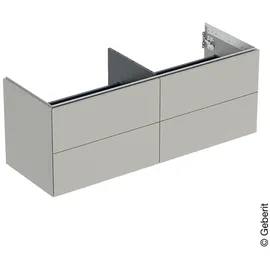 Geberit Waschtischunterschrank 4 Schubladen 133,2 x 50,4 x 47 cm Greige Matt