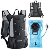 Vevor Trinkrucksack 8 L isolierter Rucksack mit 2 L TPU-Wasserblase Laufrucksack Wanderrucksäcke für Radfahren Laufen Ausflug Schwarz, Hydro-Wasser-Tagesrucksack für Männer und Frauen