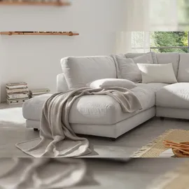 KAWOLA Ecksofa Madeline Cord Recamiere links hellgrau