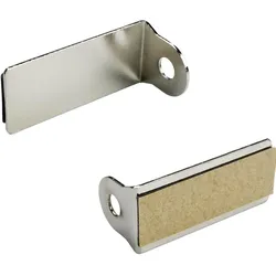 Klebeträger LIEDECO, silber (edelstahlfarben), Metall, Sichtschutzbefestigungen, Scheibenstange für Alu-Fenster