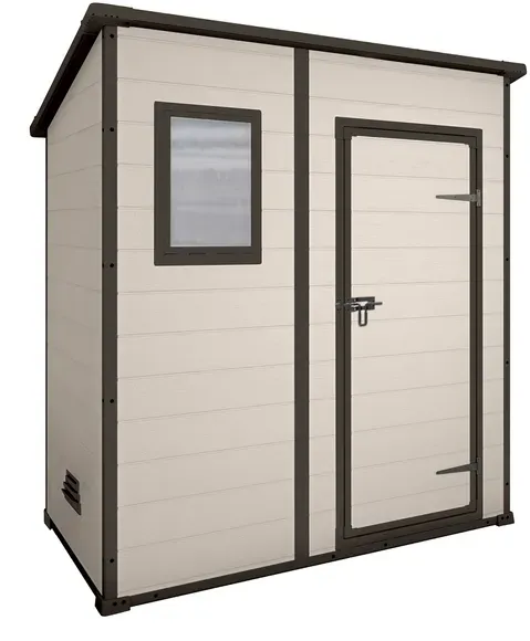 Keter Manor Pent beige - Gartenhaus - Mit Frontfenster - 183.5x111x200.5 cm