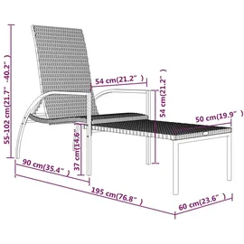 vidaXL Sonnenliege 89 x 58 x 25 cm Grau