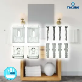 tecuro Spiegelklammern 4-teilig - Kunststoff klar - tecuro