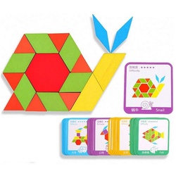GelldG Lernspielzeug Tangram-Spielzeugset geometrische Formen Holzpuzzles Lernspielzeug bunt