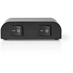 Nedis Speaker Control Switchbox - 2 port(s) - Terminal Screws - Speaker impedance: 4-16 Ohm - Maximum load per channel: 150 W - Aluminium - Black