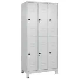 C+P Classic Plus Doppel-Garderobenschrank 195x90x50 cm grau