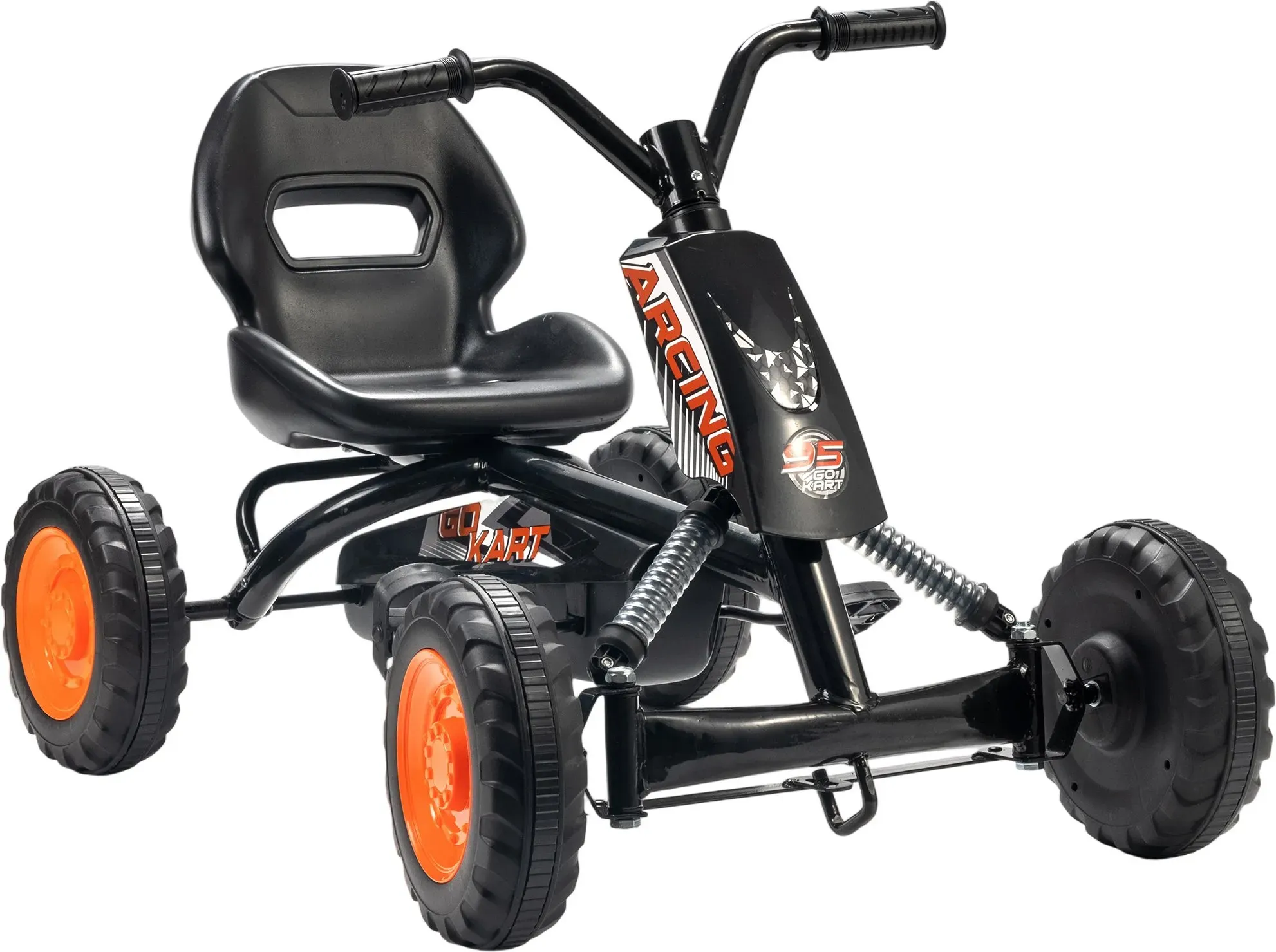 AIYAPLAY Tretkart, PP-Räder, Stahlrahmen, Tragkraft 30 kg, für Kinder 2-5 Jahre, Schwarz   Aosom