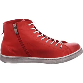 Andrea Conti Damen High Top Sneaker Schnürer Leder dynamisch 0341500, Rot Chili 583,36 EU