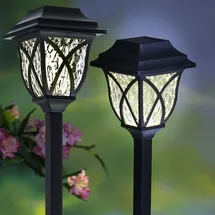 MARELIDA LED Solar Wegleuchten - Gartenleuchte mit Erdspieß - warmweiße LED - H: 44cm - L...