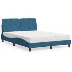 Bett mit Matratze – Blau, 120x200 cm – Eleganz & Komfort