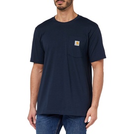 CARHARTT Carhartt, Herren, K87 Lockeres, schweres, kurzärmliges T-Shirt mit Tasche, Marineblau, S