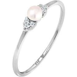Elli DIAMONDS Verlobung Perle Diamant (0.03 ct.) 585 Weißgold Ringe   Damen 