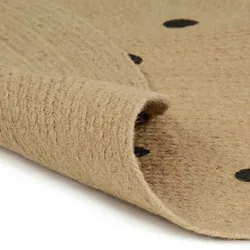 vidaXL Teppich Handgefertigt Jute mit Punktmuster 150 cm