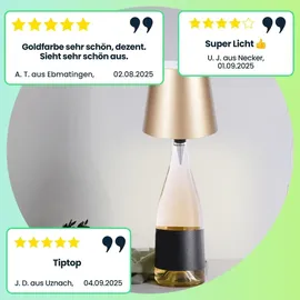 ideoon lights Akku Flaschenlampe Gold 4 St.