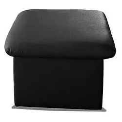 Hocker COTTA "Casino", schwarz, B:56cm H:42cm T:56cm, Luxus-Kunstleder, NaturLEDER, echtes Rindsleder, Luxus-Microfaser (100% Polyester), SOFTLUX-Kunstleder, Hocker