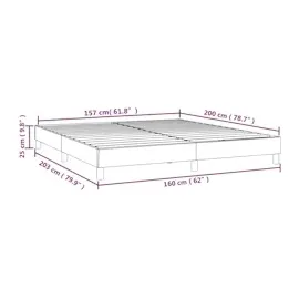 vidaXL Bettgestell ohne Matratze Hellgrau 160x200 cm Stoff