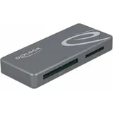 DeLock Card Reader Extern 91754 USB-A/C für CF und SD USB Speicherkartenlesegerät, Grau