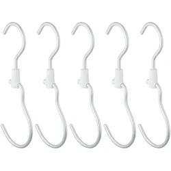 Relaxdays Haken für Kleiderstange 5er Set, Kleiderhaken, Metallhaken zum Aufhängen von Kleidung, Einhängehaken, silber