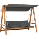 Pangivo Hollywoodschaukel, Grau, Holz, 225.5x180x130 cm, Gartenmöbel, Hollywoodschaukeln