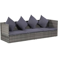 CLORIS Outdoor-Loungebett, Sonnenliege, Relaxliege witterungsbeständig Grau 200×60 cm Poly Rattan