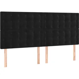 vidaXL LED Kopfteil Schwarz 200x5x118/128 cm Samt