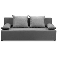 Billig Schlafsofa Grau BS10 Sofa mit Bettkasten Couch Klappsofa Couchgarnitur