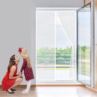 Magnetische Türvorhänge 85x190 cm Magnetvorhang zum Schutz vor Insekten, Ideal für Balkontür, Kellertür Schwingtür Terrassentür, 2023-Version, Weiß