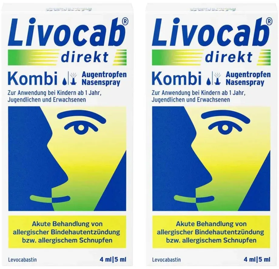 Livocab direkt Kombi bei Allergie - Augentropfen & Nasenspray, 4