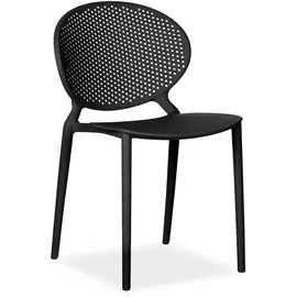 Homestyle4u Gartenstuhl 41 x 48 x 77 cm schwarz 4 St.