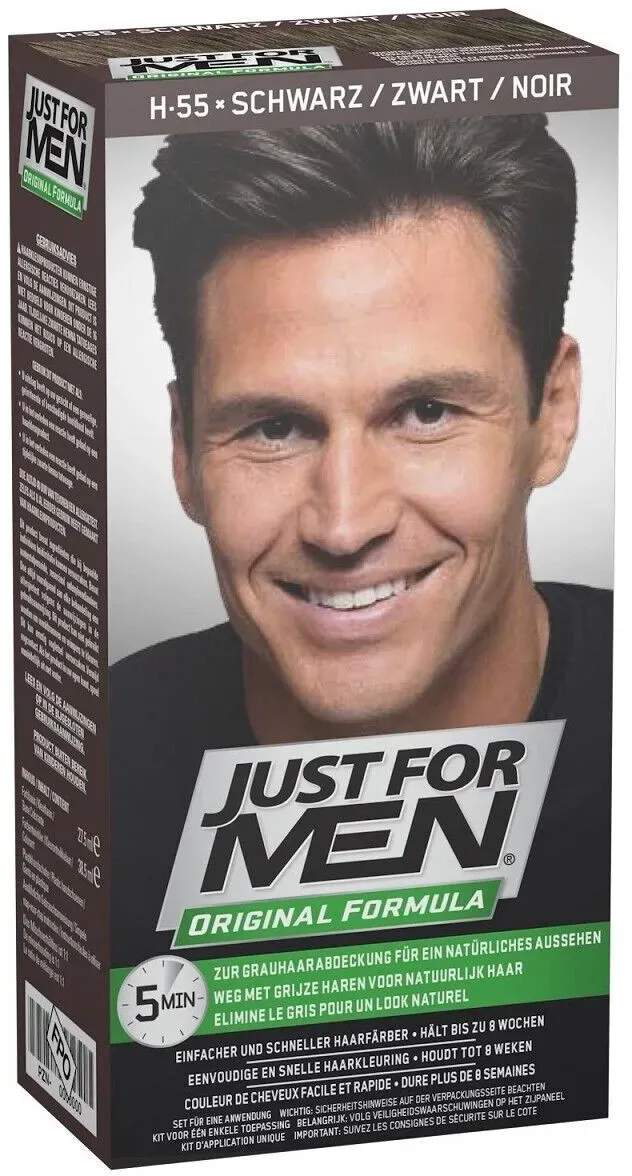 Just for Men - H55 - Haarfärbemittel, Pflege Tönungs Shampoo, Schwarz