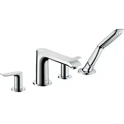 hansgrohe Metris Wannen Armatur 31442000 4 Loch Wannenrand Armatur, chrom