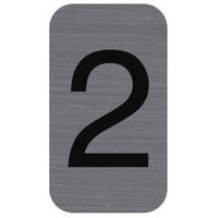 Exacompta Hinweisschild selbstklebend, Aluminiumoptik, Zahl 2 2,5x4,4 cm Grau